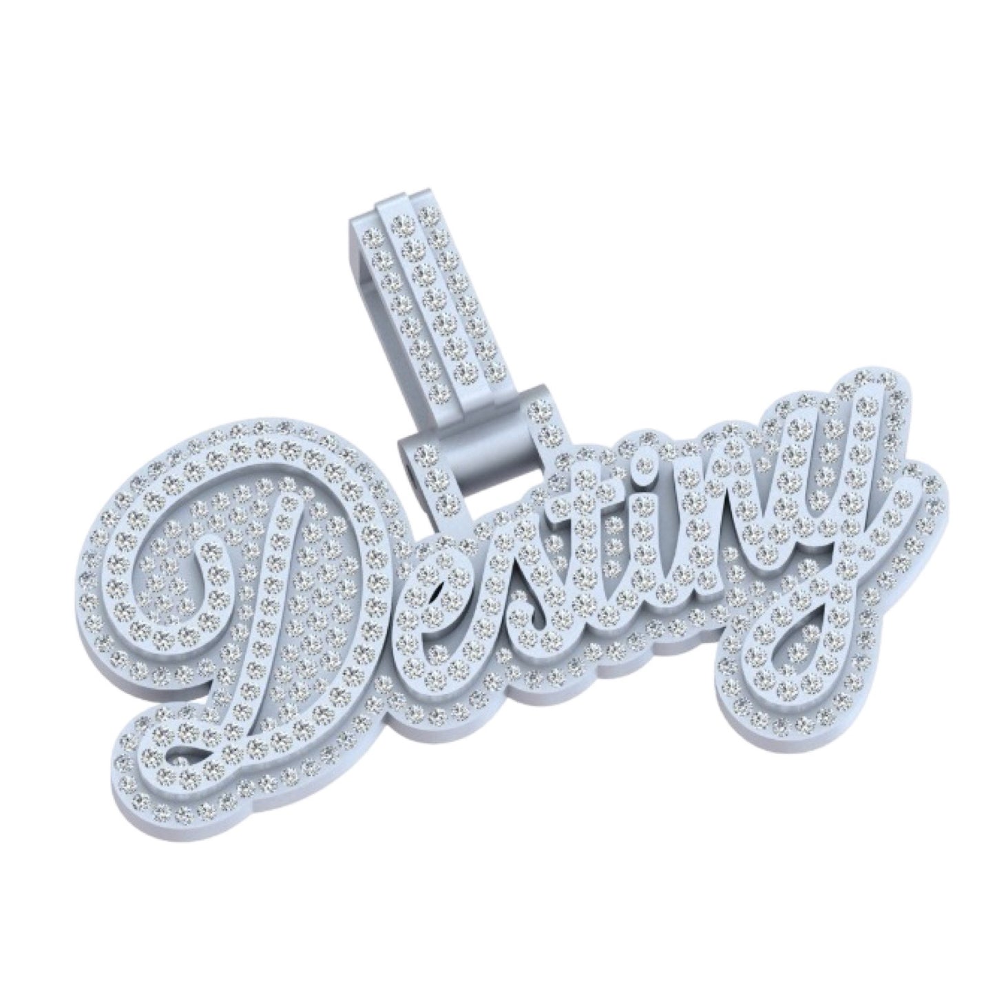 Custom Pendant 10kt Gold Natural Diamond Double Layer