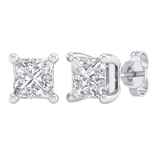 14 Karat White Gold 1.00 Carat Diamonds (Lab Grown Diamond) Square Earrings-0127833-WG