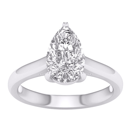 14 Karat White Gold 2.00 Carat Diamonds Lab Grown Diamond Pear Ladies Ring-0227974-WG