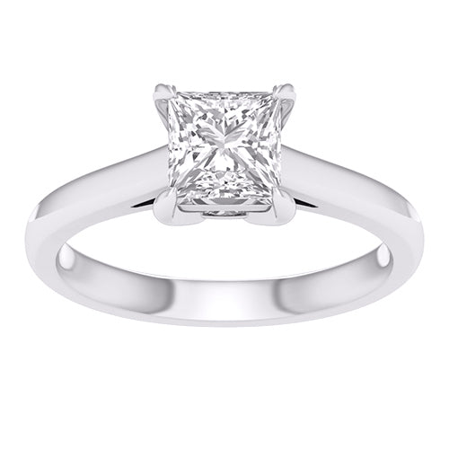 14 Karat White Gold 1.50 Carat Diamonds Lab Grown Diamond Square Ladies Ring-0227976-WG