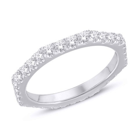 14 Karat White Gold 1.00 Carat Diamonds Octagon Fashion Ladies Band-0228071-WG