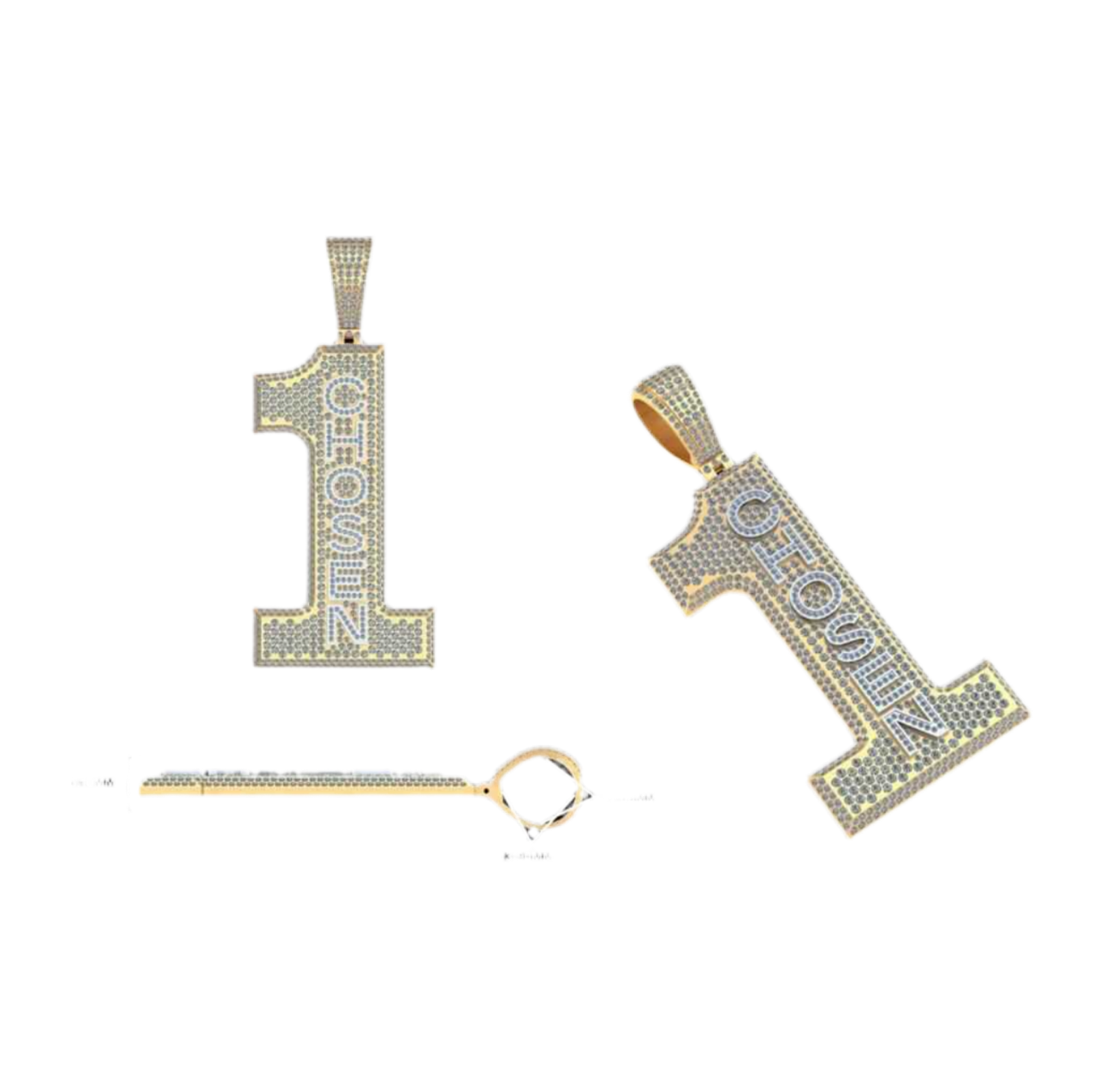 Custom Diamond Pendant - Number Style (Deposit)