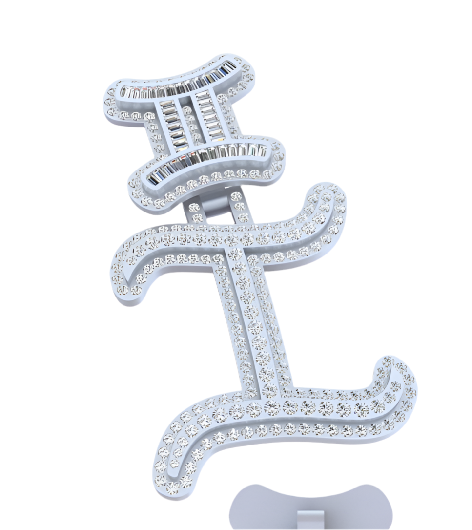 Custom Initial I Pendant Diamond Double Layer (Deposit)
