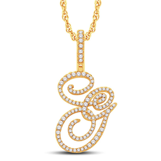 10 Karat All Yellow Gold 1.01 Carat Diamonds Initial (G) HipHop Pendant-1026189-ALY
