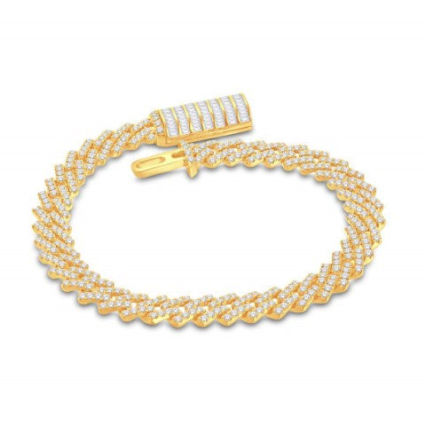 10 Karat All Yellow Gold 6.33 Carat Diamonds Miami Cuban Link Men's Bracelet-1125088-ALY