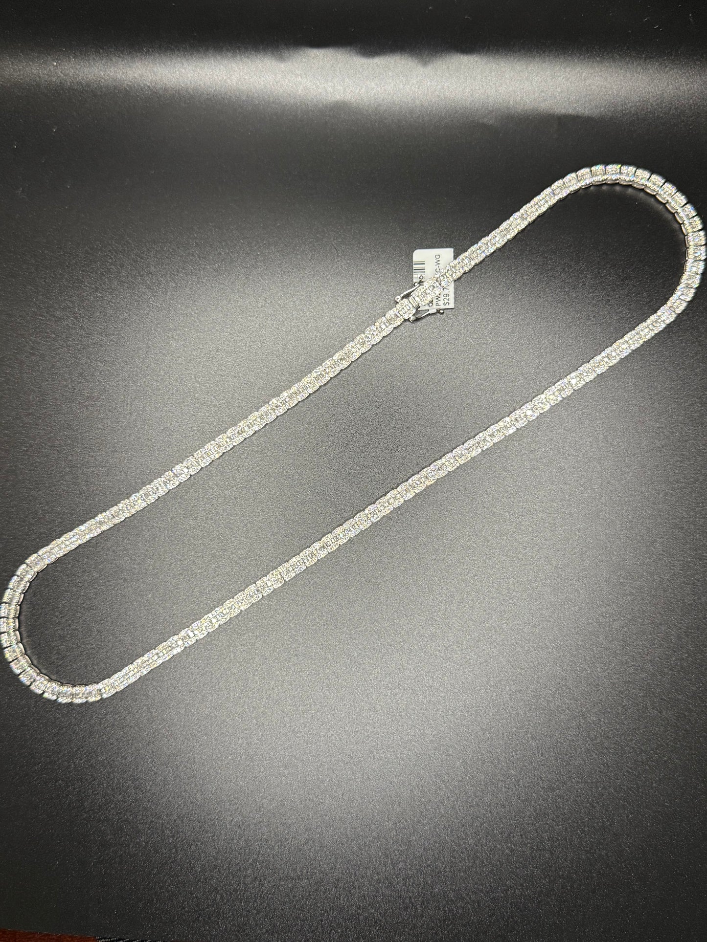 Baguette Tennis Chain Set 10kt White Gold 10.5 CTs Diamond 22”
