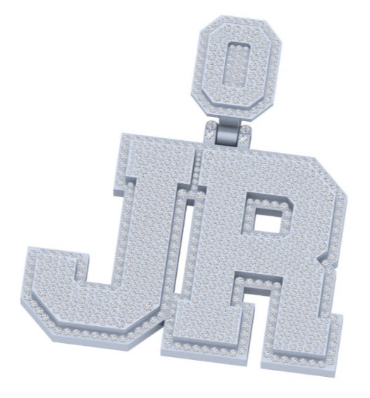 Custom Pendant Double Layer 2 Letters (Deposit)