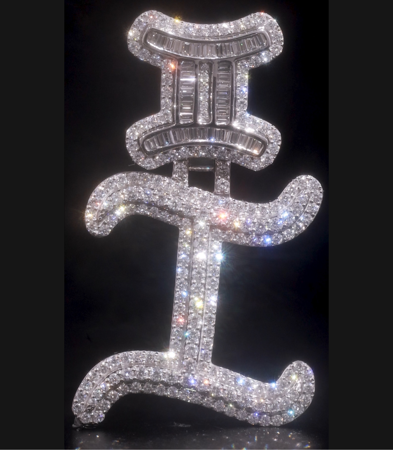 Custom Initial I Pendant Diamond Double Layer (Deposit)
