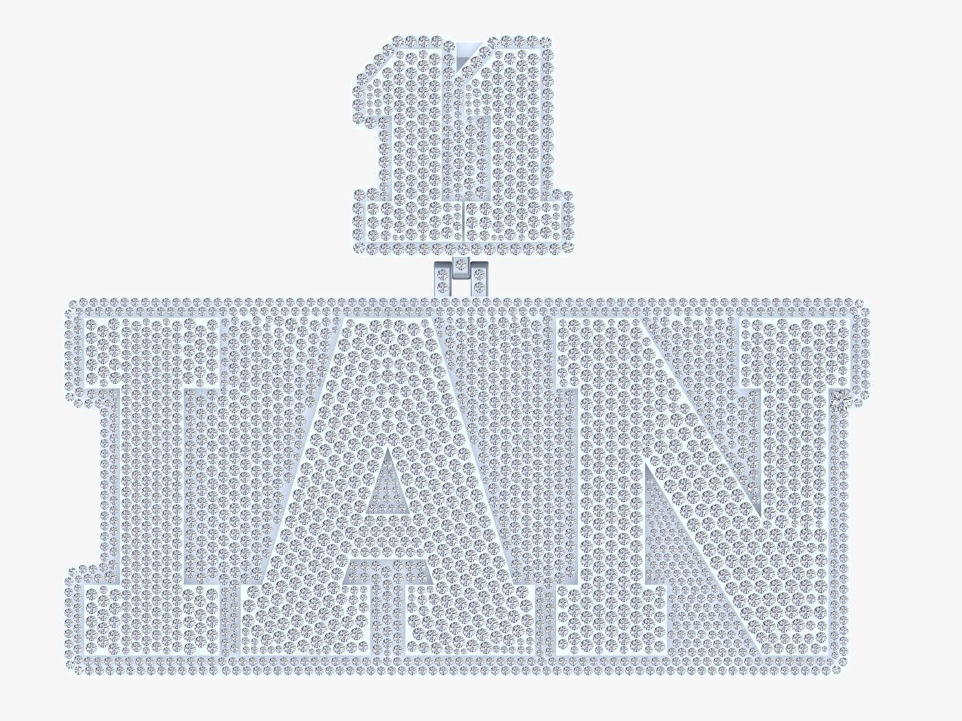 Custom Pendant Double Layer 3 Letter with Backplate (Deposit)