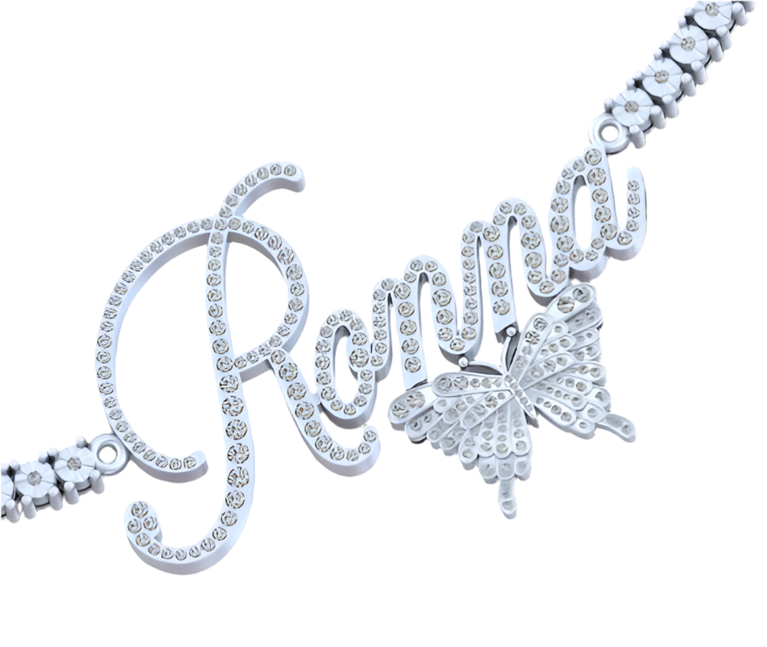Custom Diamond Pendant - Single Layer Cursive Style Letters (Deposit)