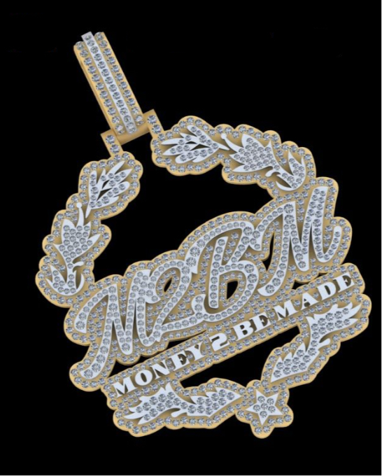 Custom Pendant 10kt Gold Natural Diamond Double Layer