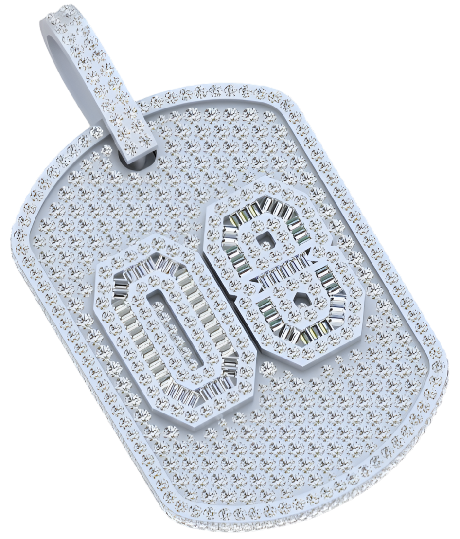 Custom Diamond Pendant - Dog Tag Style (Deposit)