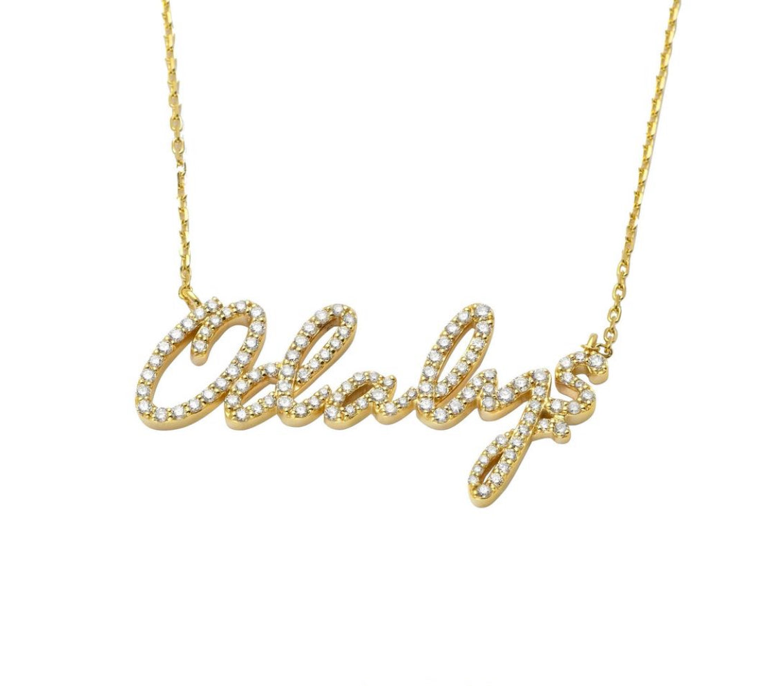 Custom Pendant 10kt Gold and Natural Diamond Single Layer