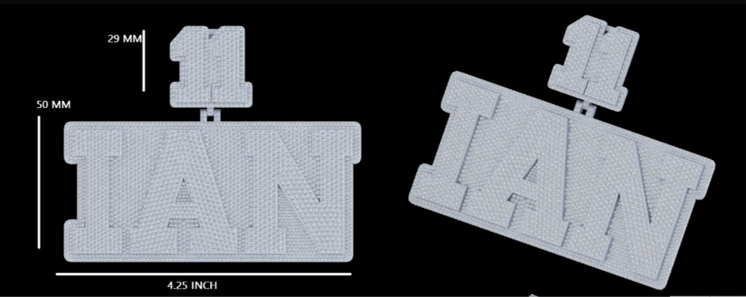 Custom Pendant Double Layer 3 Letter with Backplate (Deposit)