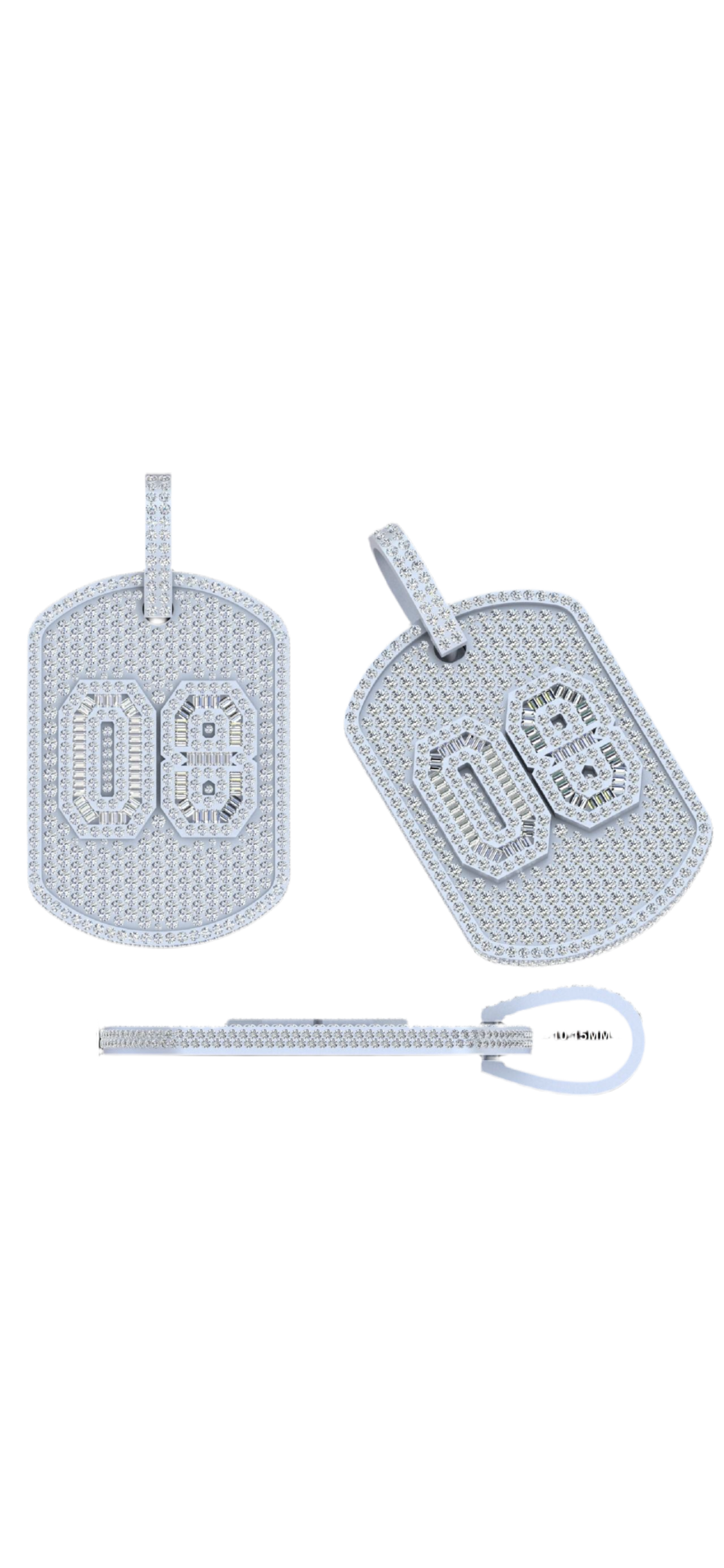 Custom Diamond Pendant - Dog Tag Style (Deposit)