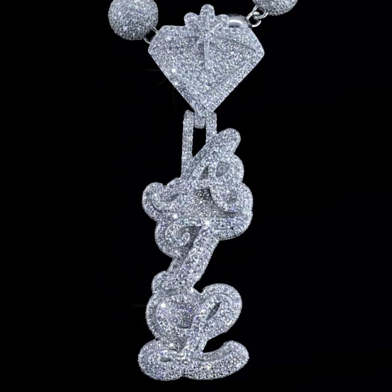 Custom Vertical Pendant 3 letters - (Deposit)