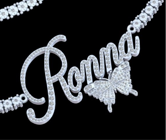 Custom Diamond Pendant - Single Layer Cursive Style Letters (Deposit)
