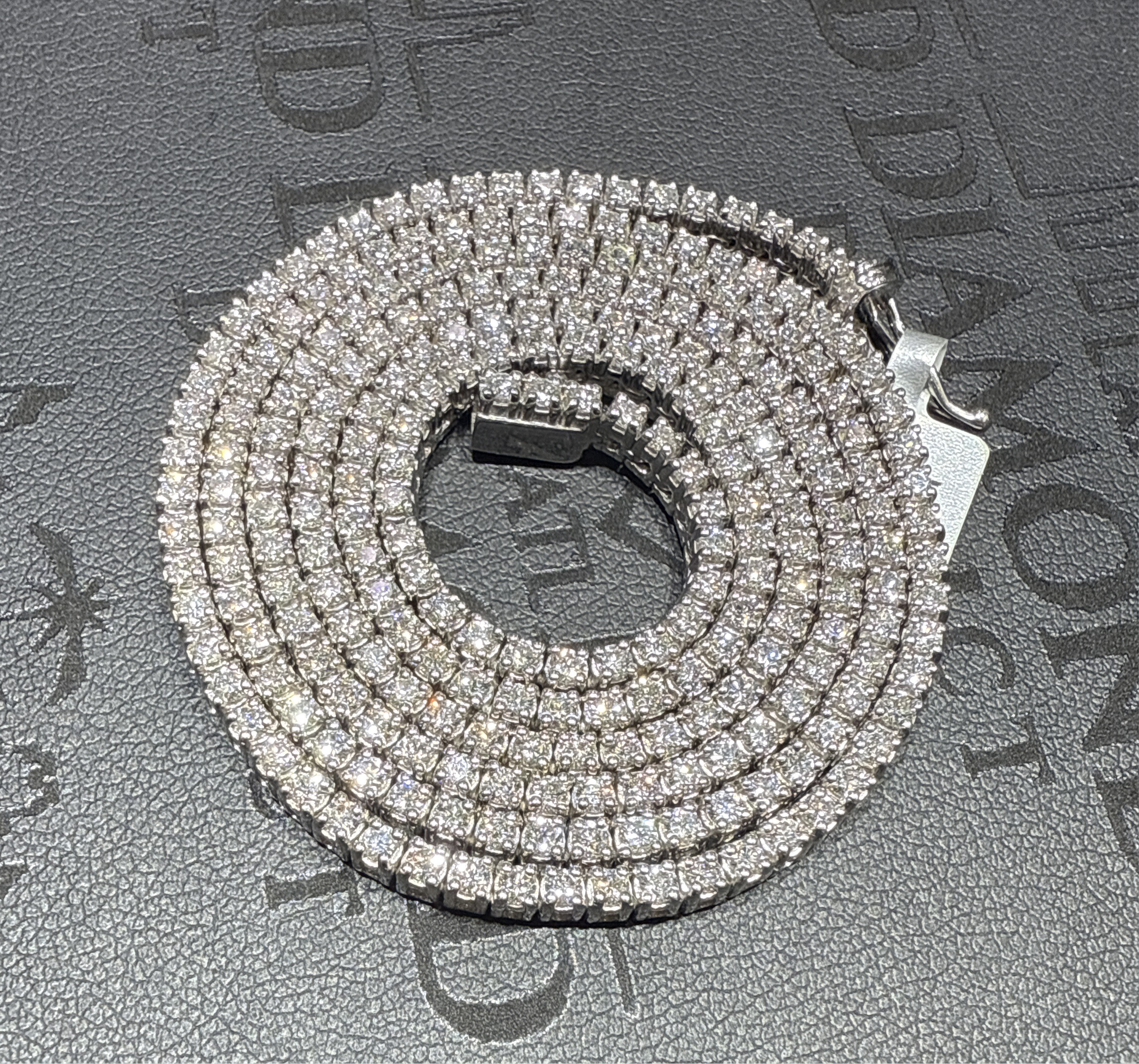 Tennis Chain 10kt White Gold 8.2 CTs Diamond 22”