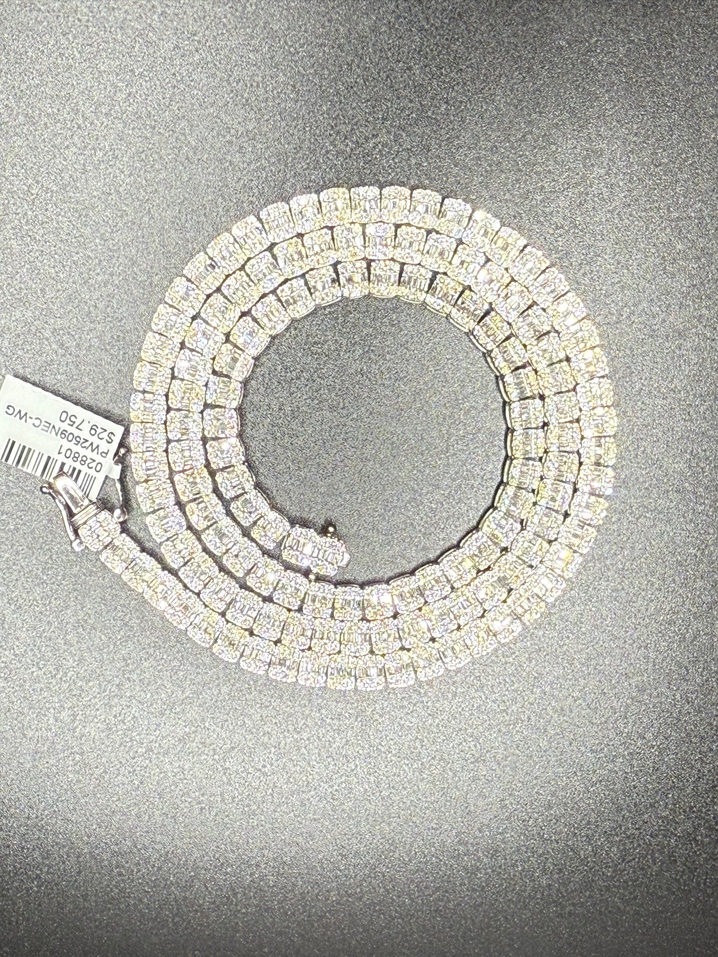 Baguette Tennis Chain Set 10kt White Gold 10.5 CTs Diamond 22”