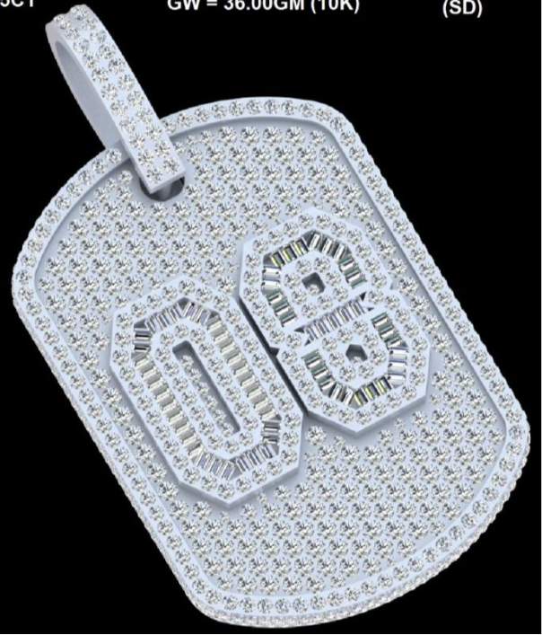 Custom Diamond Pendant - Dog Tag Style (Deposit)