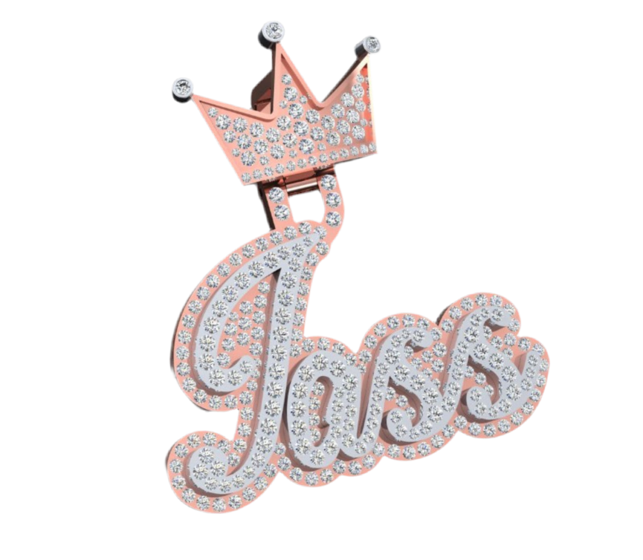 Custom Pendant 10kt Gold Natural Diamond Double Layer