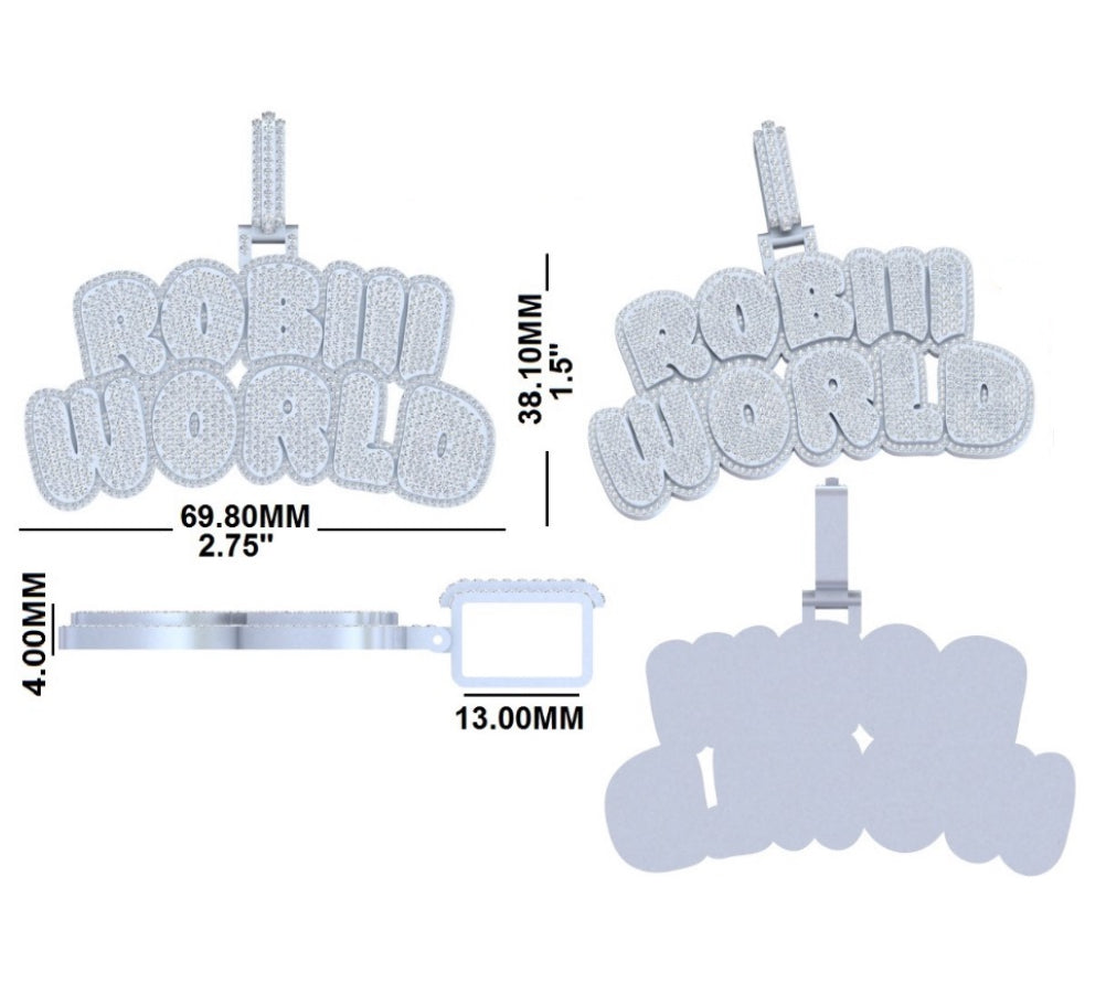 Custom Diamond Pendant - Double Stacked Bubble Style (Deposit)