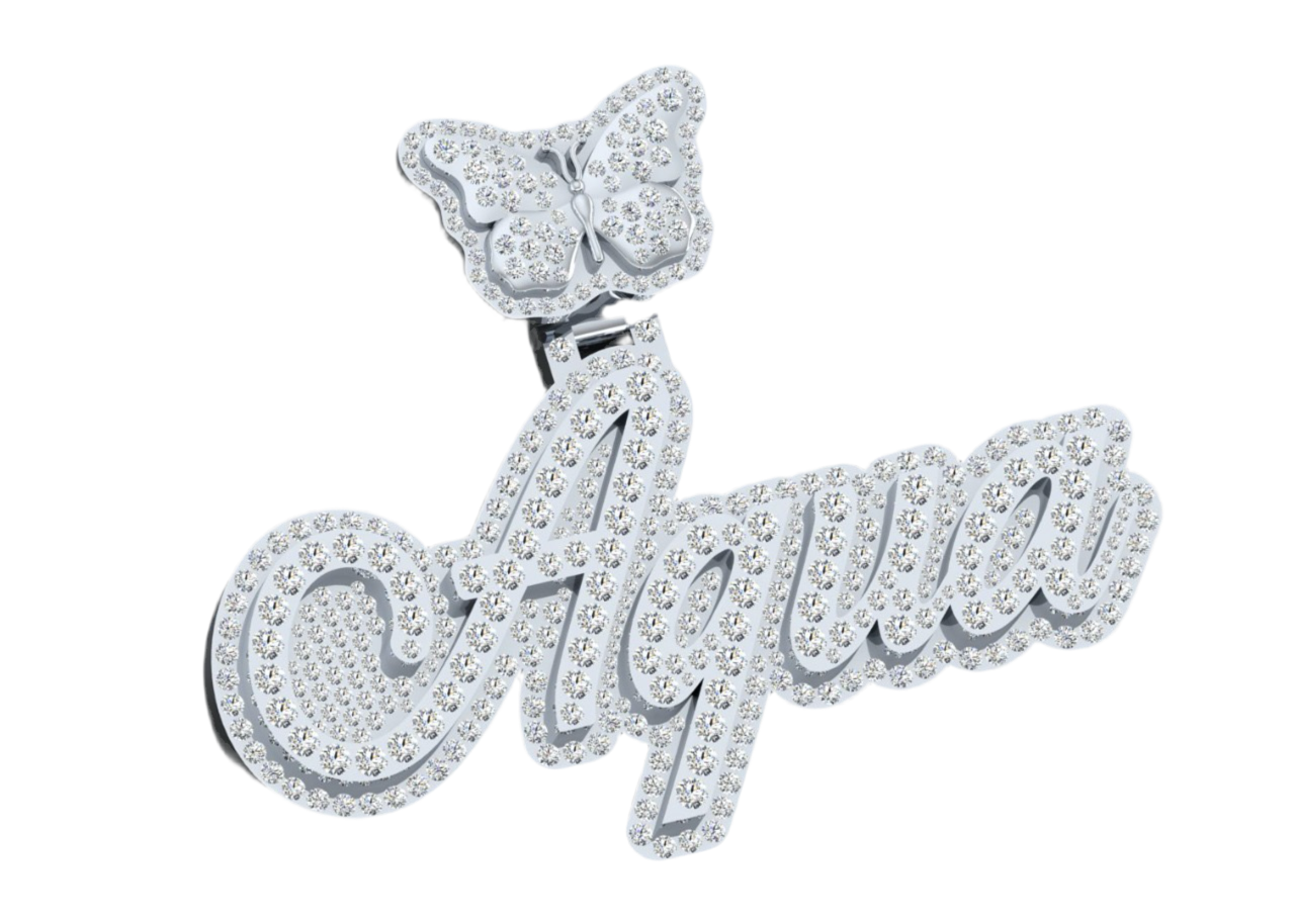 Custom Pendant 10kt Gold Natural Diamond Double Layer