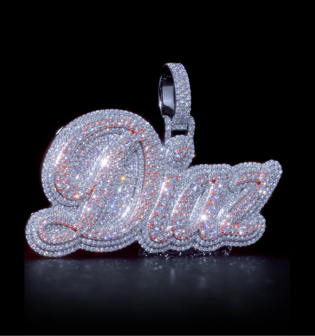 Custom Triple Layer Cursive Style Pendant - (Deposit)
