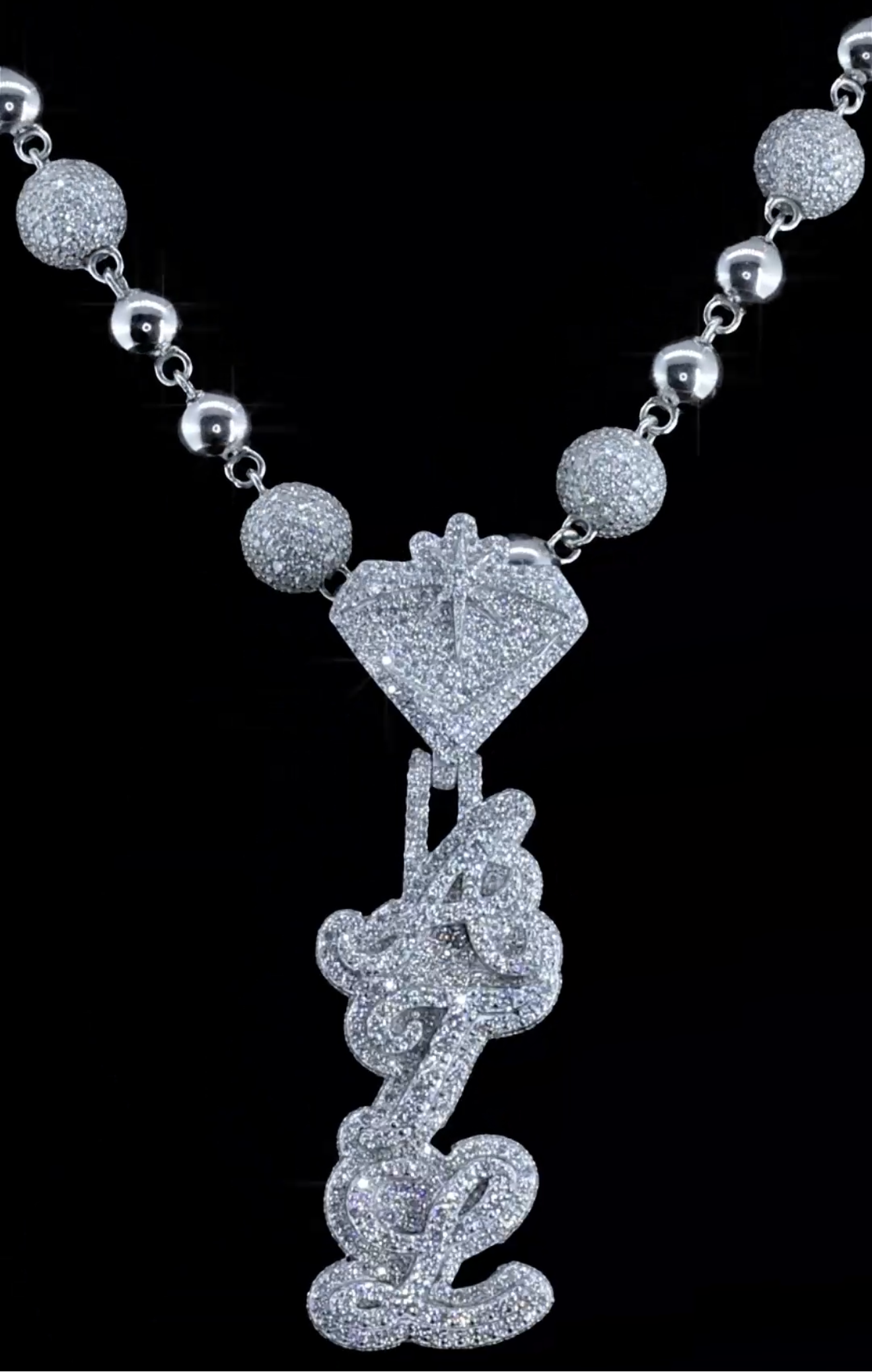 Custom Vertical Pendant 3 letters - (Deposit)