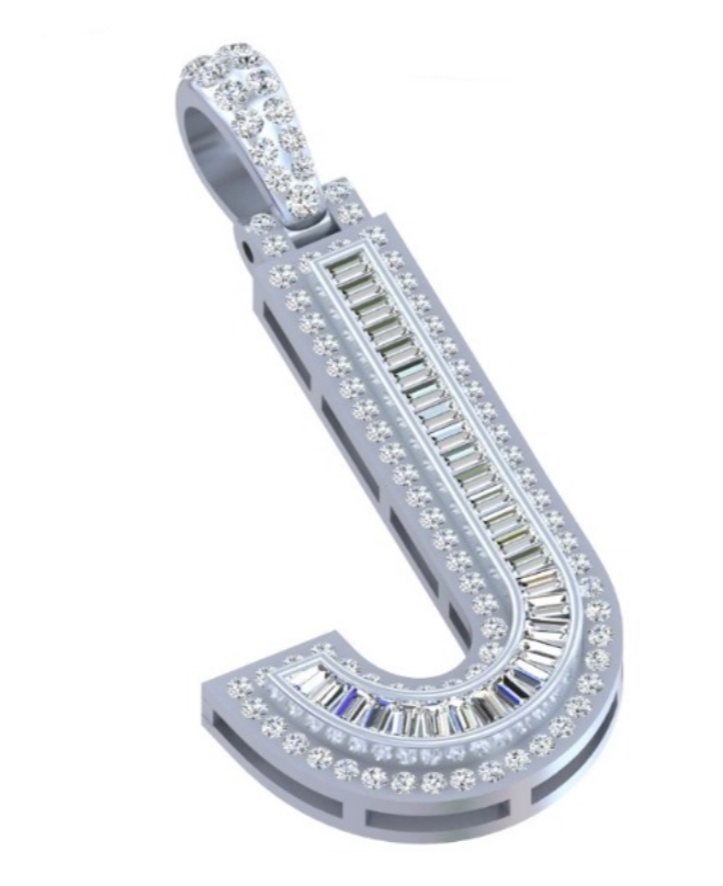 Custom Pendant Baguette Diamond Single Layer (Deposit)