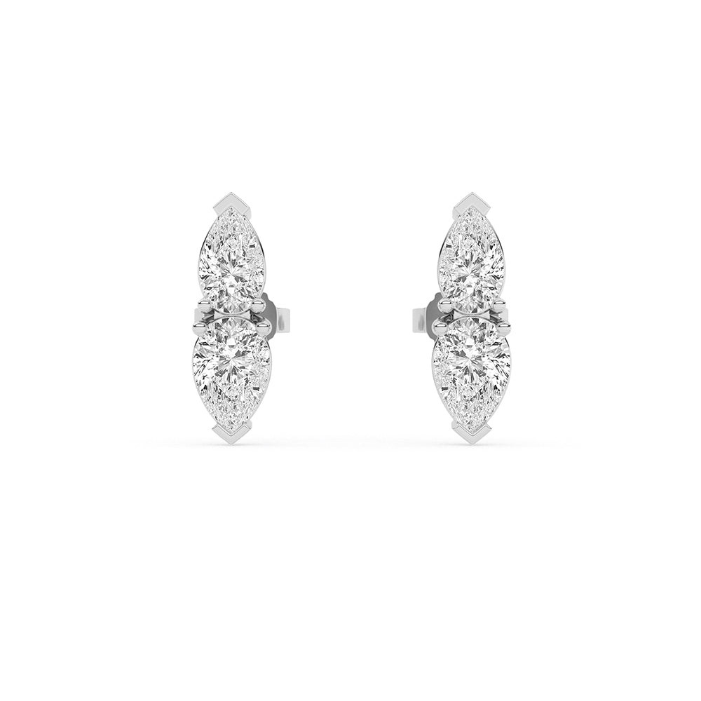 1.73 CTTW Lab Grown Diamond Stud Earring Available in 14k White Gold,14k Yellow Gold,14k Rose Gold