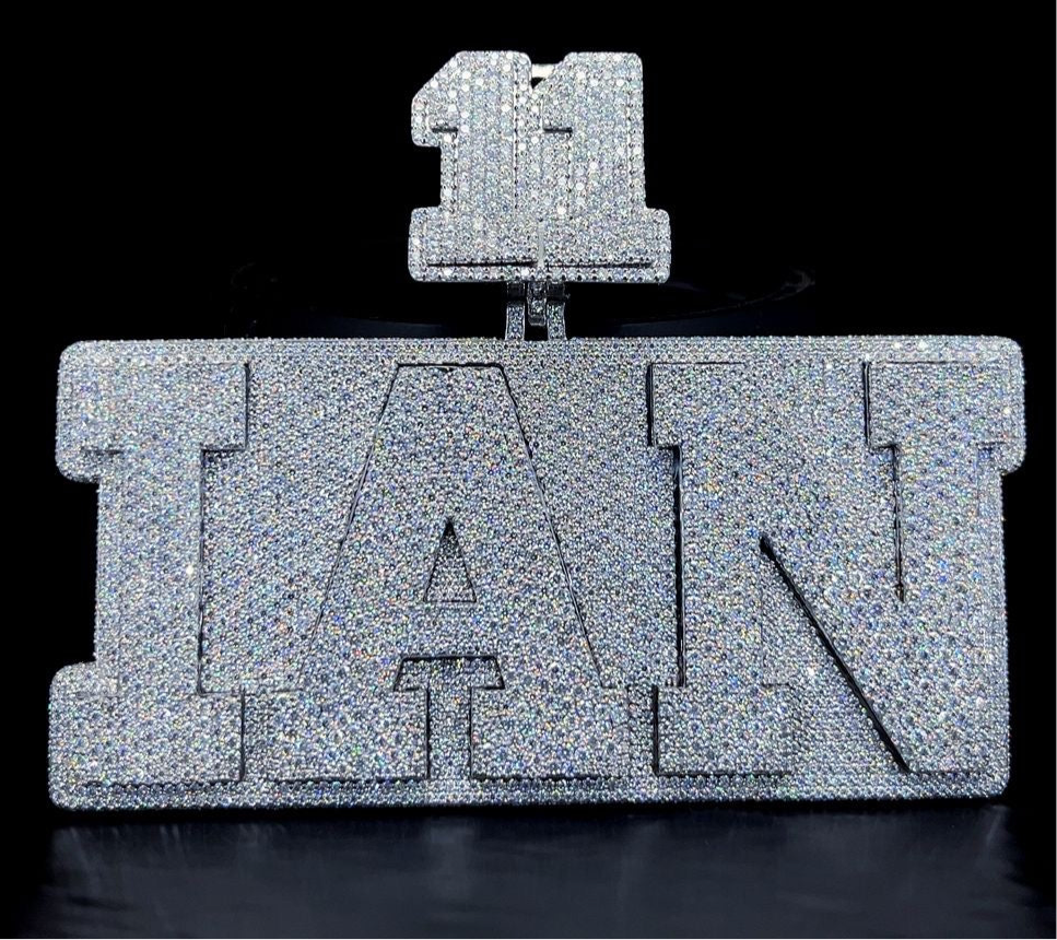 Custom Pendant Double Layer 3 Letter with Backplate (Deposit)