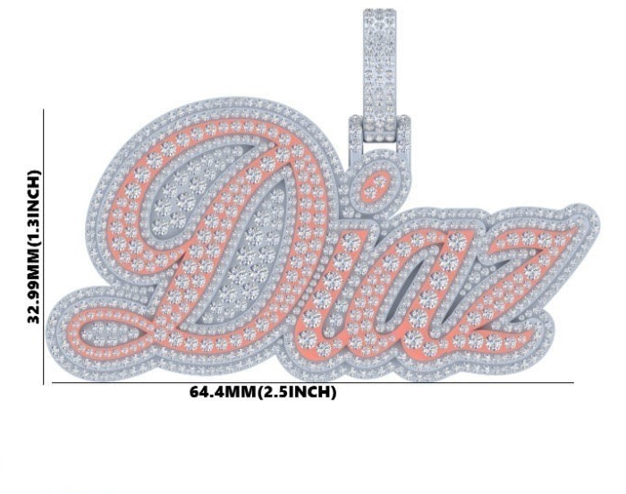 Custom Triple Layer Cursive Style Pendant - (Deposit)