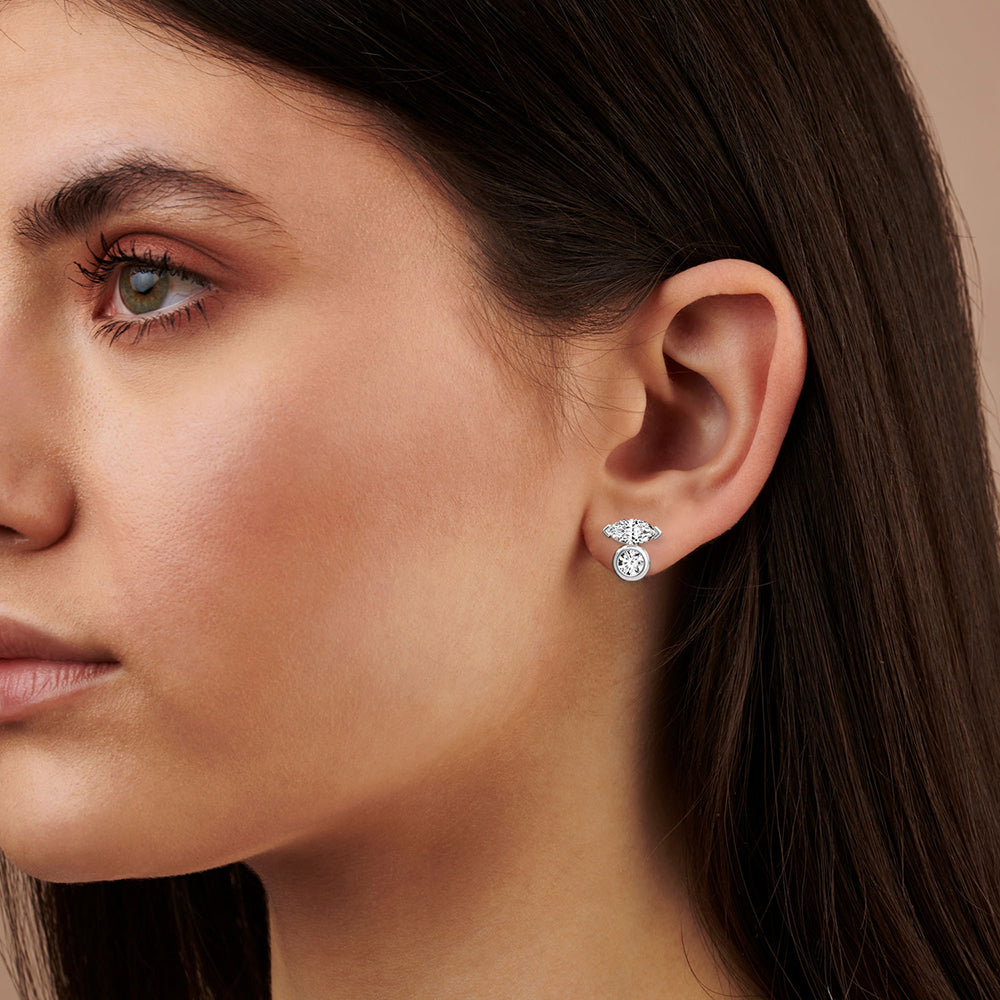 0.68 CTTW Lab Grown Diamond Stud Earring Available in 14k White Gold,14k Yellow Gold,14k Rose Gold