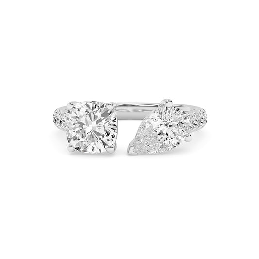 2.47 CTTW Lab Grown Diamond Toi et Moi Ring Available in 14k White Gold,14k Yellow Gold,14k Rose Gold