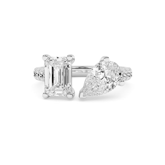 2.46 CTTW Lab Grown Diamond Toi et Moi Ring Available in 14k White Gold,14k Yellow Gold,14k Rose Gold