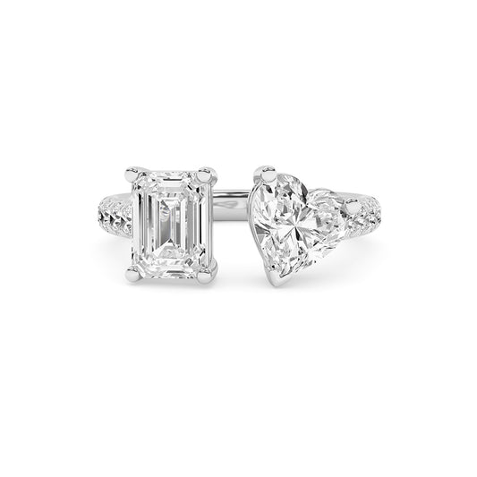 2.32 CTTW Lab Grown Diamond Toi et Moi Ring Available in 14k White Gold,14k Yellow Gold,14k Rose Gold