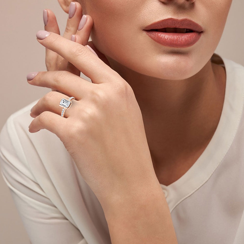 1.85 CTTW Lab Grown Diamond Half Eternity Ring Available in 14k White Gold,14k Yellow Gold,14k Rose Gold