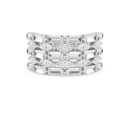 2.31 CTTW Lab Grown Diamond Half Eternity Ring Available in 14k White Gold,14k Yellow Gold,14k Rose Gold