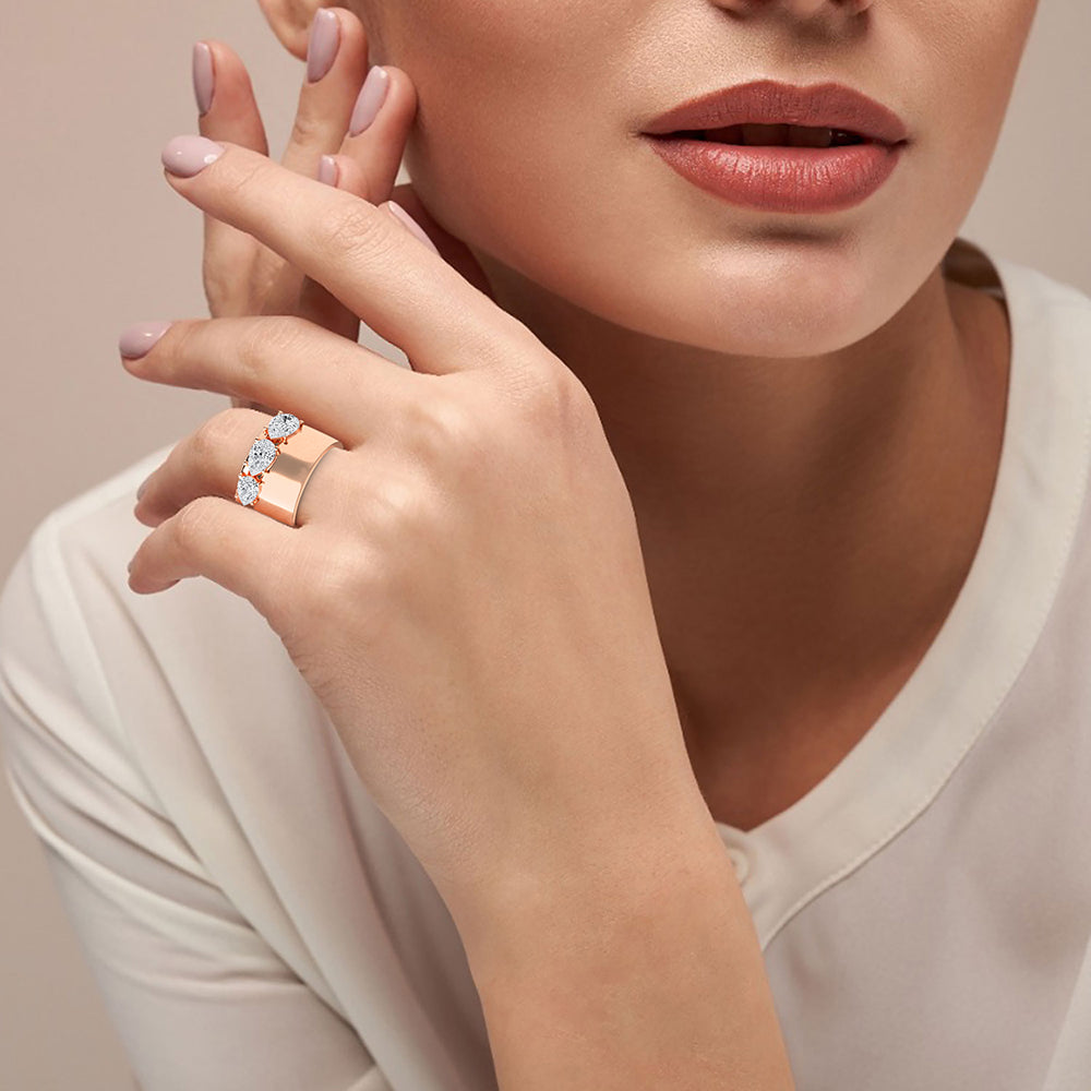 1.63 CTTW Lab Grown Diamond Half Eternity Ring Available in 14k White Gold,14k Yellow Gold,14k Rose Gold