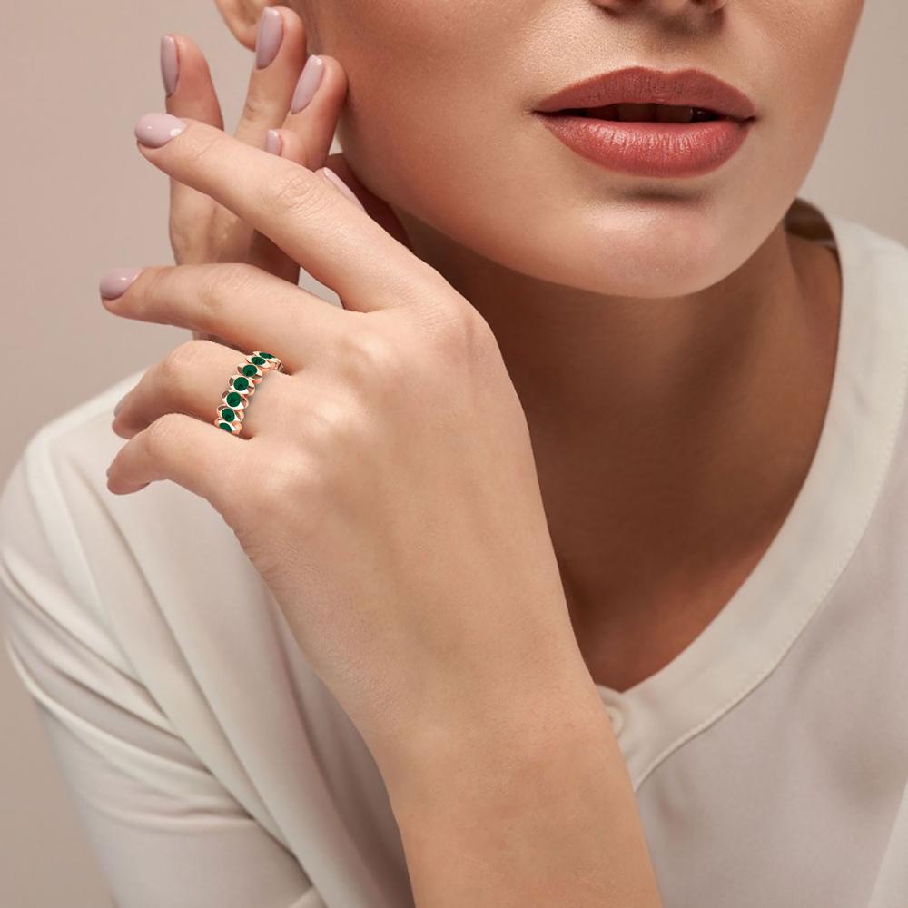 2.11 CTTW Lab Grown Gemstone Eternity Ring Available in 14k White Gold,14k Yellow Gold,14k Rose Gold