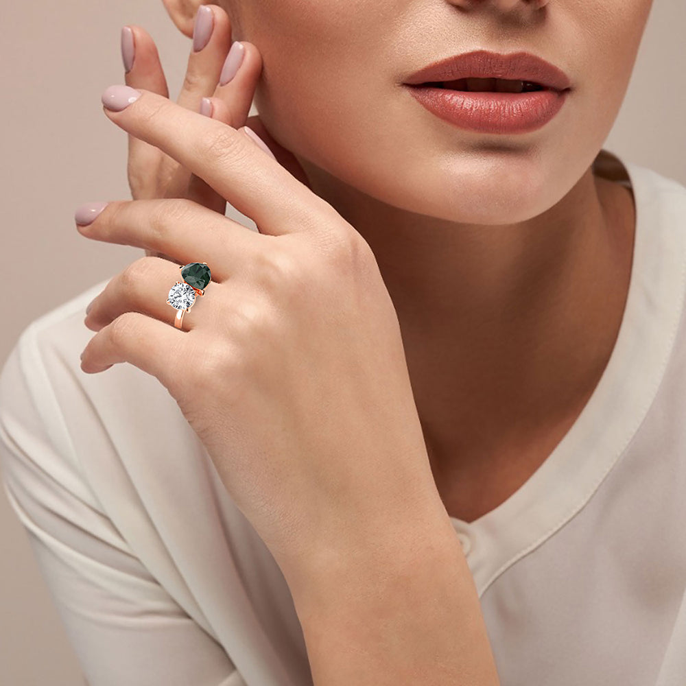5 CTTW Lab Grown Diamond 2 Stone Ring Available in 14k White Gold,14k Yellow Gold,14k Rose Gold
