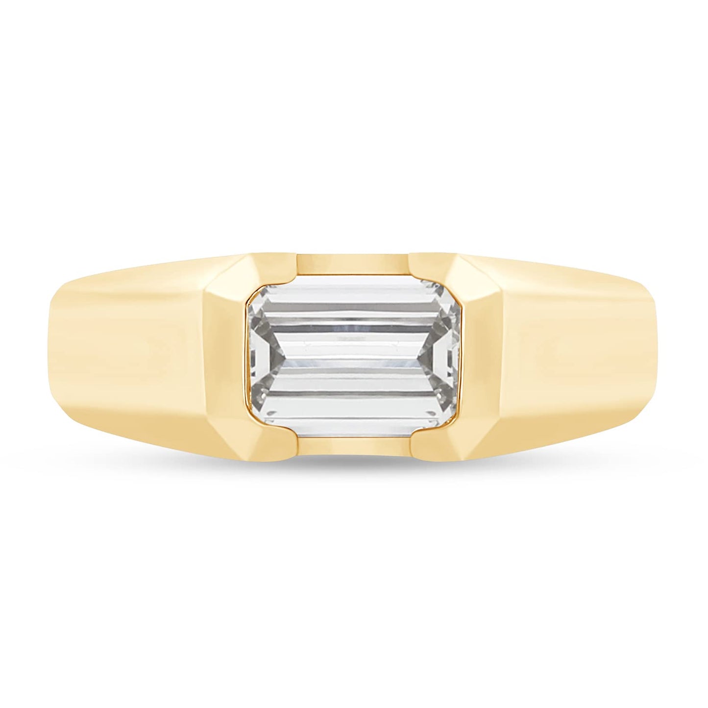 1.00 Carat 7x5MM Lab Created Moissanite Diamond Men's Solitaire Signet Wedding Band Ring In 925 Sterling Silver Jewelry