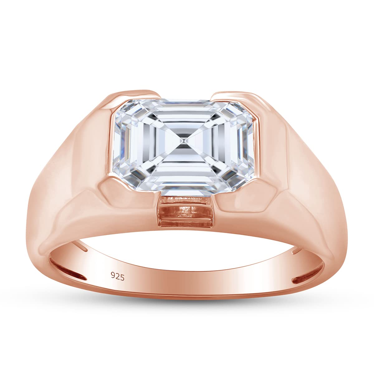 1.75 Carat 8x6MM Lab Created Moissanite Diamond Men's Solitaire Wedding Band Ring In 925 Sterling Silver Jewelry