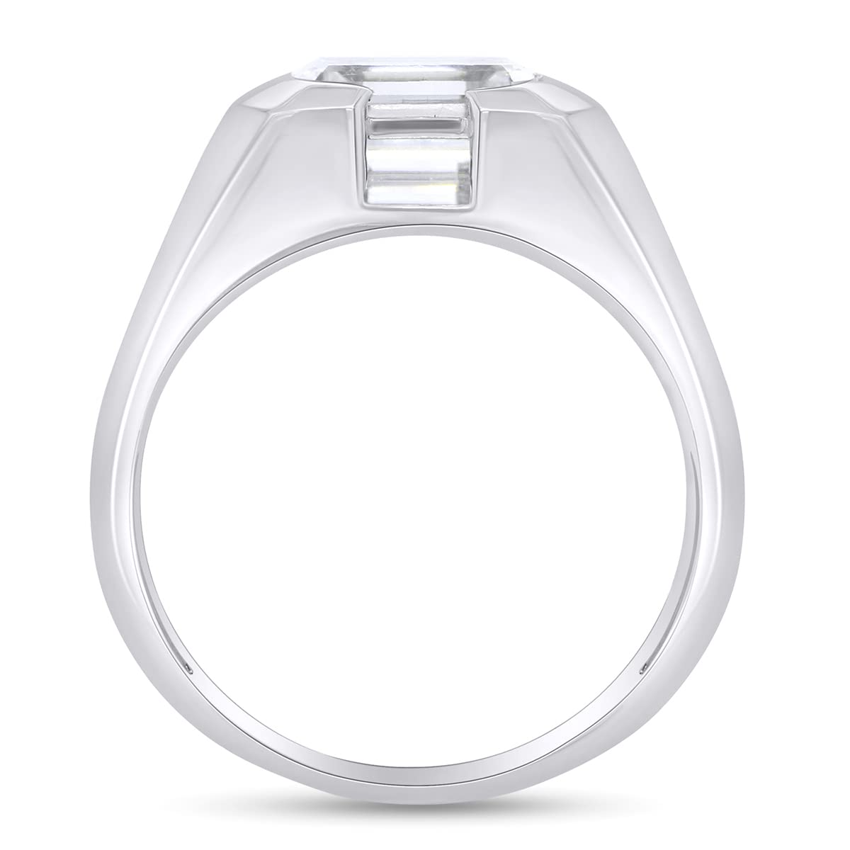 1.75 Carat 8x6MM Lab Created Moissanite Diamond Men's Solitaire Wedding Band Ring In 925 Sterling Silver Jewelry
