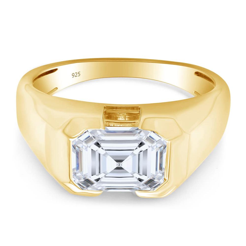 1.75 Carat 8x6MM Lab Created Moissanite Diamond Men's Solitaire Wedding Band Ring In 925 Sterling Silver Jewelry