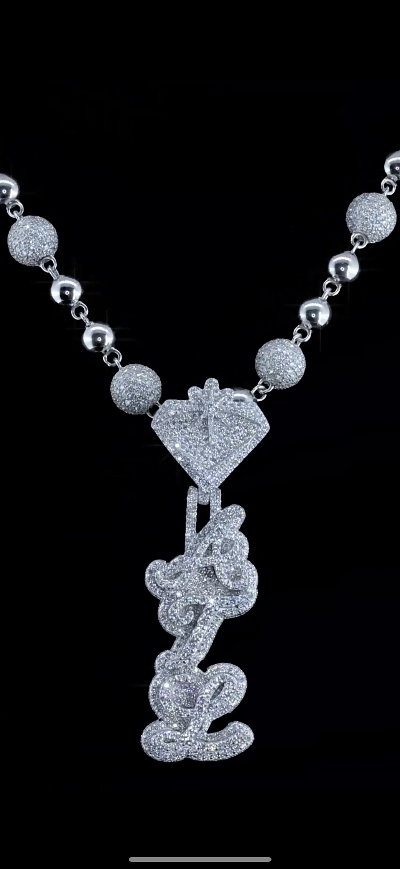 Custom Vertical Pendant 3 letters - (Deposit)