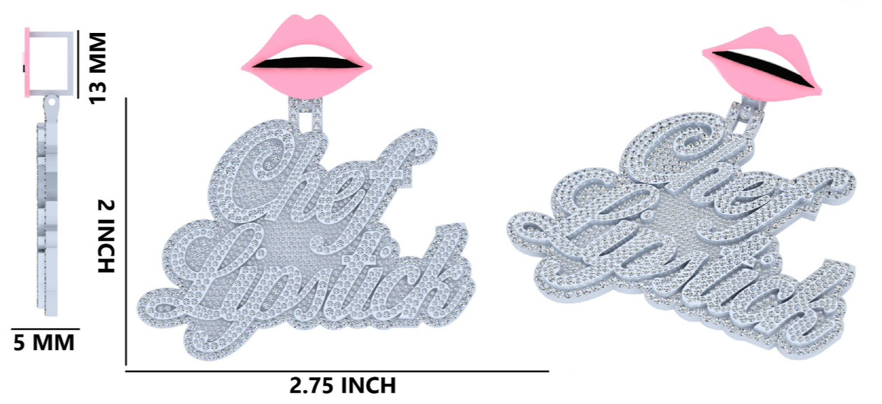Custom Pendant Double stacked Double Layer with Custom Enamel Bail (Deposit)