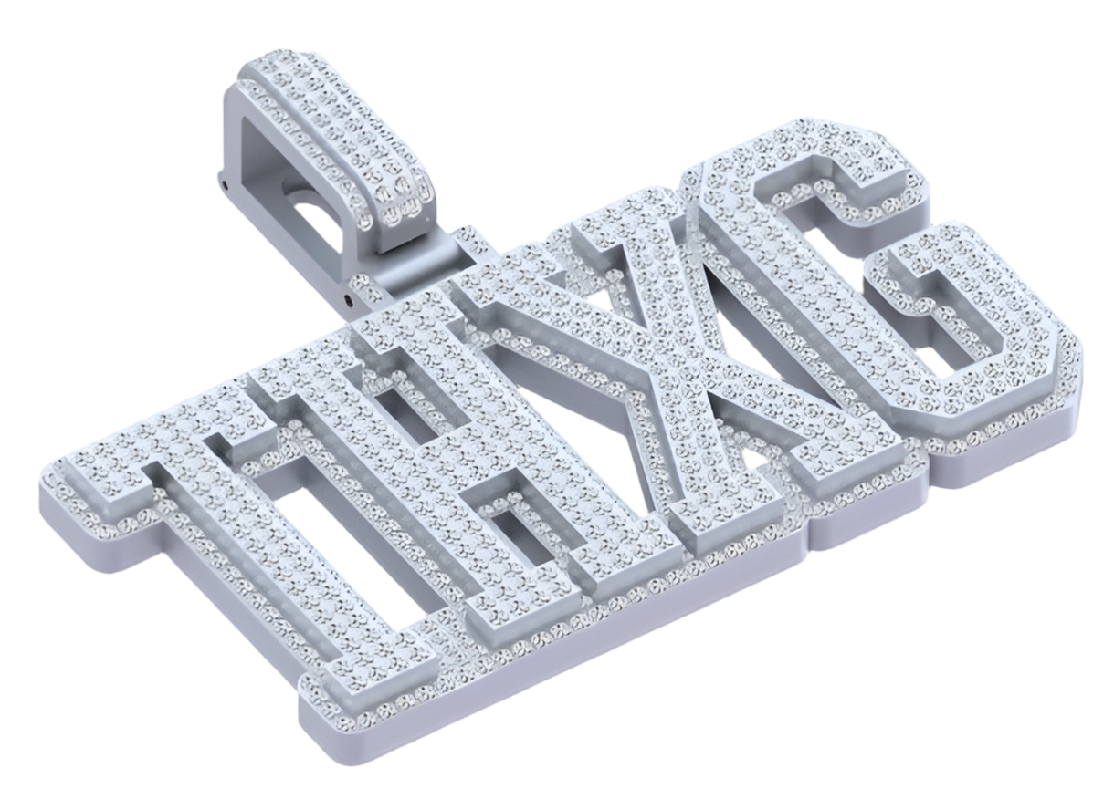 Custom Diamond Pendant - Double Layer Block Letters (Deposit)