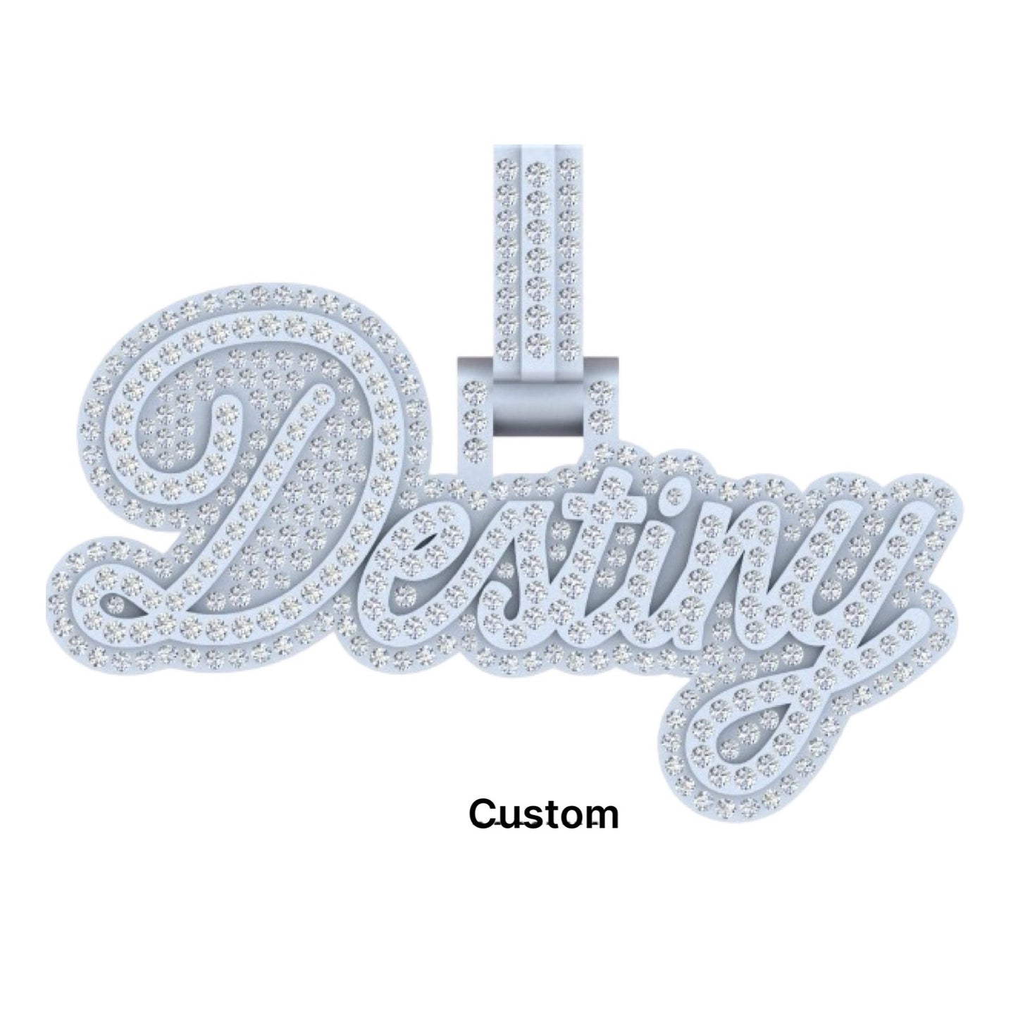 Custom Pendant 10kt Gold Natural Diamond Double Layer